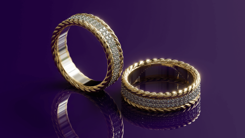 Basic Training_Two Tone Pave Band with Rope